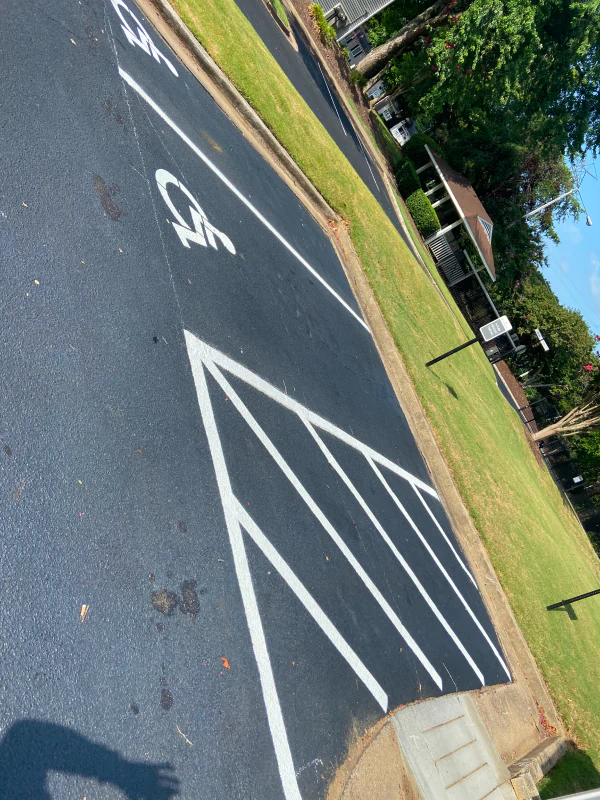 ADA Crosshatch on Fresh Asphalt