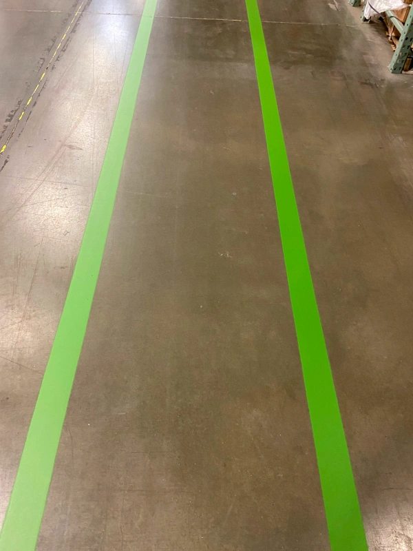 Warehouse Green Safety Lanes