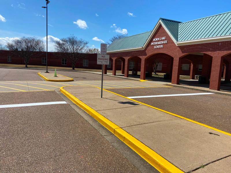School Parking Lot & Curb Paint